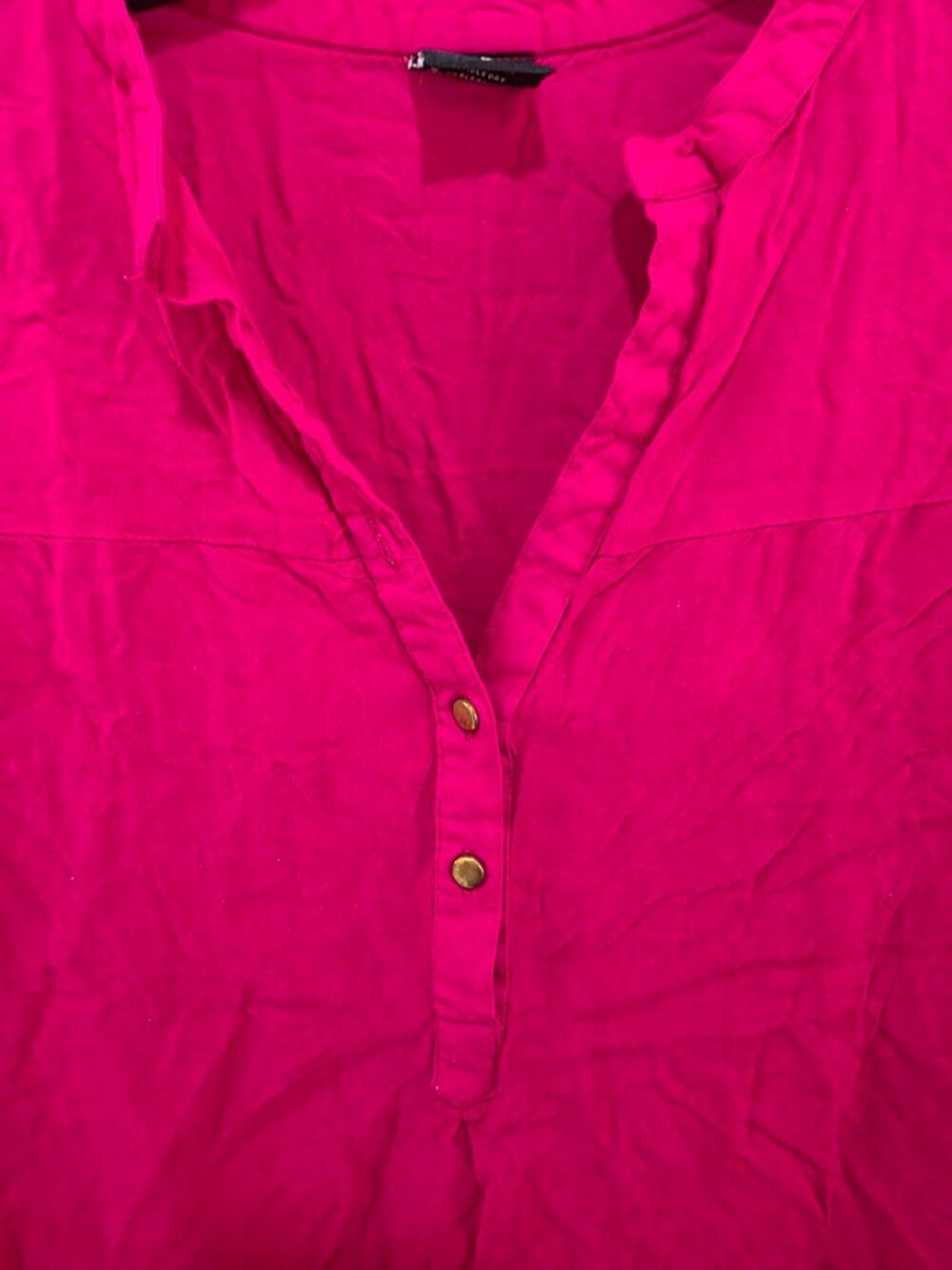 Soch Hot Pink‎ Blouse – Women’s Small 3/4 Sleeve Popover Top - Picture 3 of 8